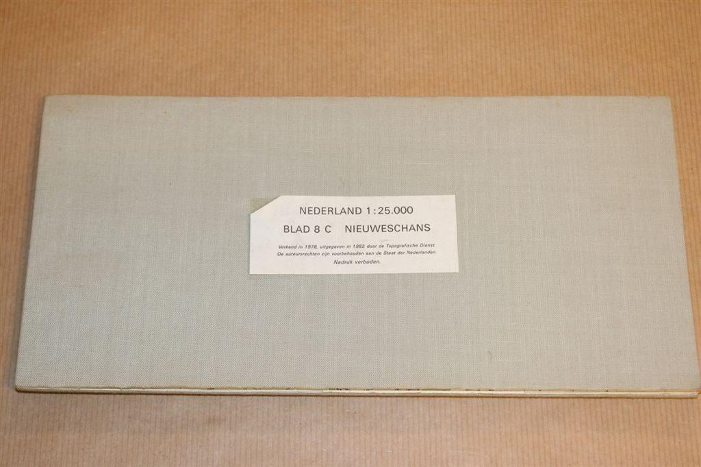 Oude topografische kaart op linnen - Nieuweschans, Ophalen of Verzenden, 1800 tot 2000, Nederland, Landkaart