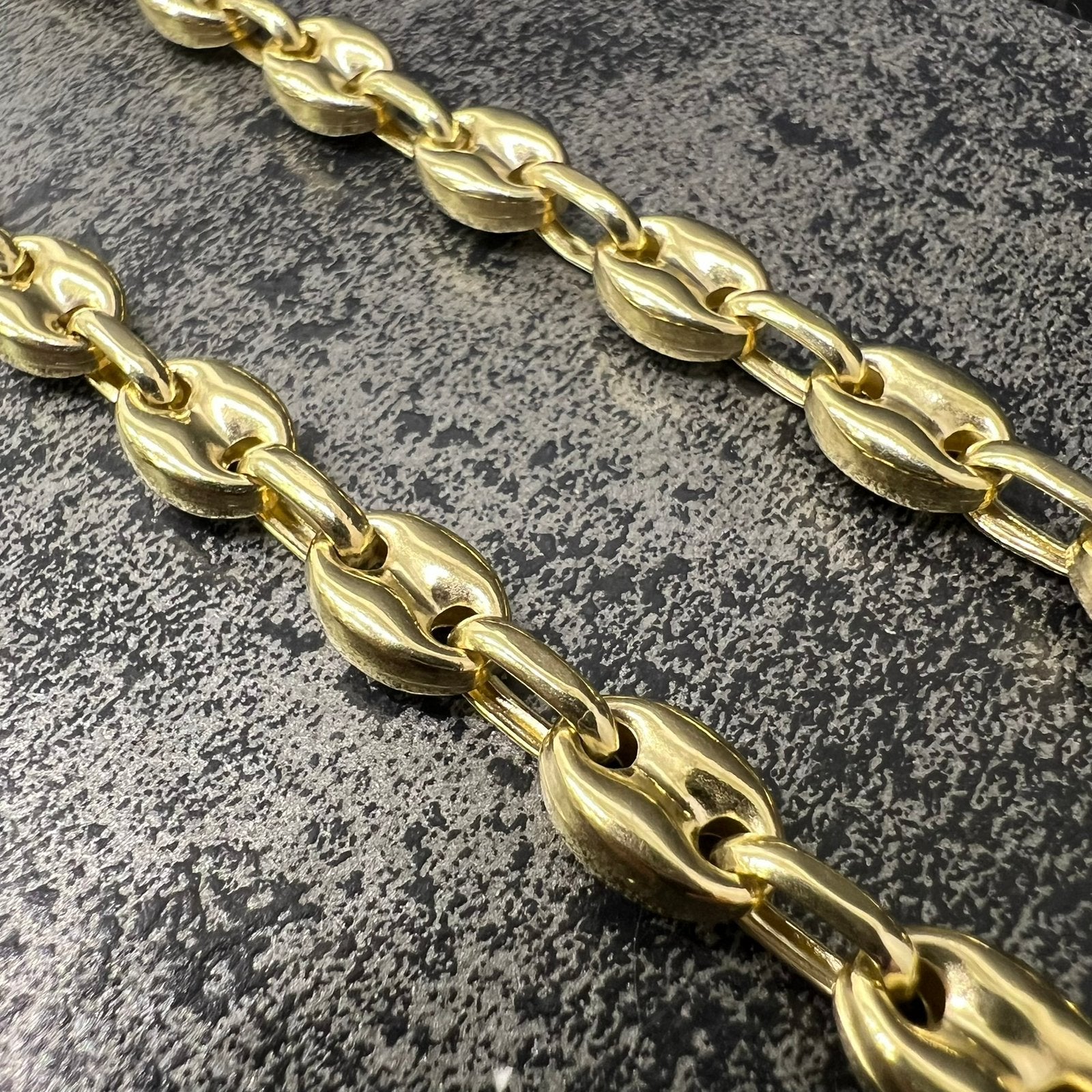 14k gouden ketting koffieboon schakel nieuw, Ophalen of Verzenden, Zo goed als nieuw, Goud