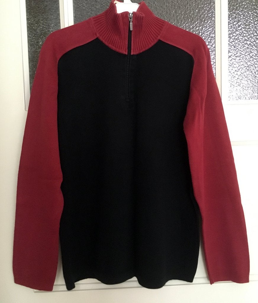 Heren trui van H&M maat: M, 100% katoen, zwart met bruinrood, Maat 48/50 (M), Zwart, Ophalen of Verzenden, Zo goed als nieuw