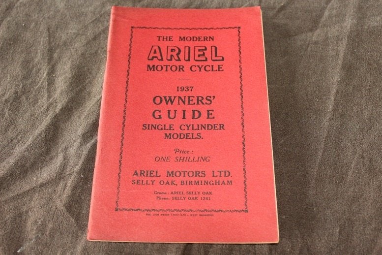 Ariel 1937 singles motorcycle owner's manual, Motoren, Ophalen of Verzenden, Yamaha