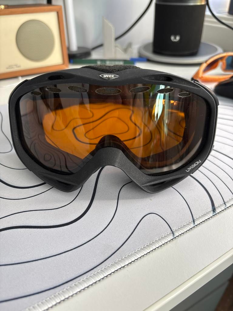 Uvex Skibril - Zwart met Oranje Lens, Sport en Fitness, Skiën en Langlaufen, Gebruikt, Overige typen, Skiën, Overige merken, Ophalen of Verzenden