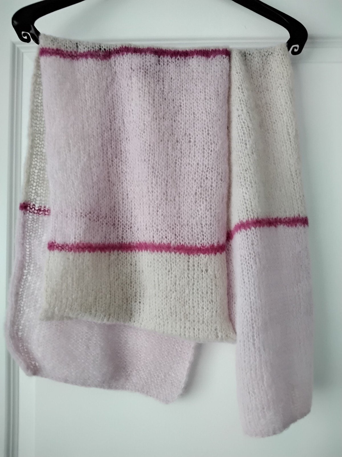 Handgebreide sjaal van zijde en alpaca, nieuw, Made by me, Ophalen of Verzenden, Nieuw, Sjaal