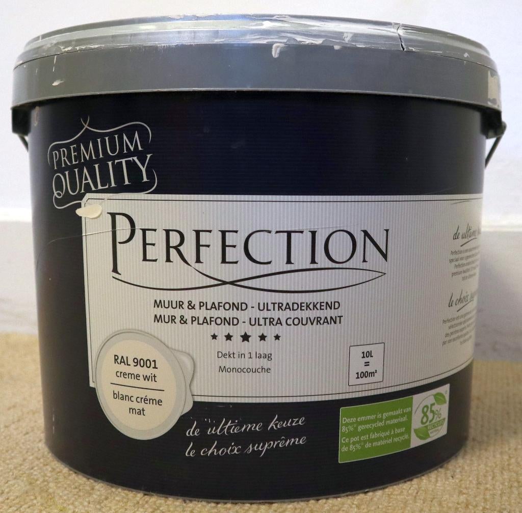 Perfection muurverf crème wit RAL 9001 mat 10L, Ophalen, Wit