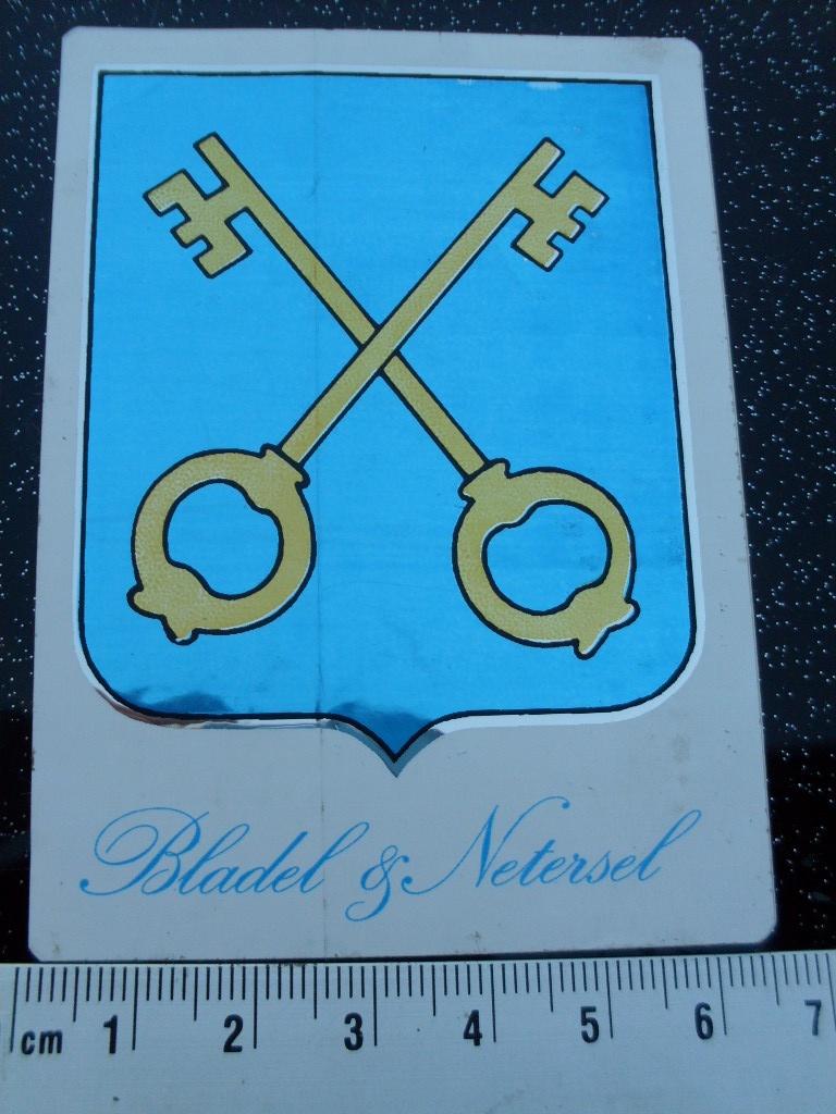 folie sticker gemeente bladel & netersel logo sleutels wapen, Verzamelen, Stickers, Verzenden, Zo goed als nieuw, Overige typen