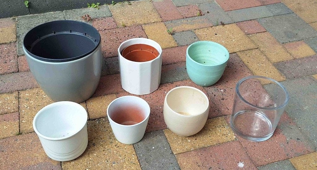 Bloempotten, Gebruikt, Rond, Ophalen of Verzenden, Aardewerk
