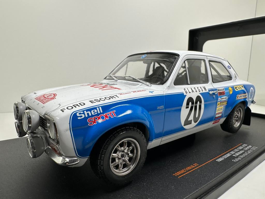 IXO 1:18 FORD ESCORT MK1 RS1600 RALLY MONTE CARLO 1973 NIEUW, Ophalen of Verzenden, Nieuw, Auto, Overige merken