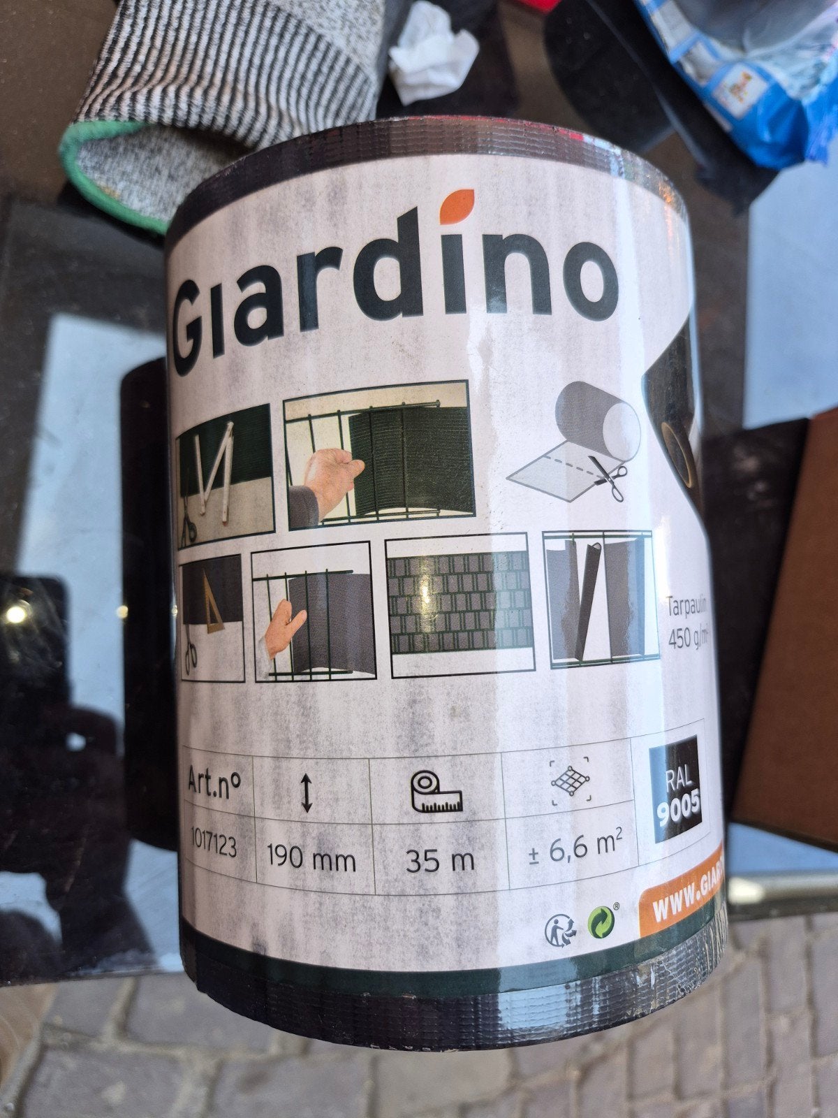 Nieuw Vlechtband Giardino RAL 9005 - 190mm x 35m, Tuin en Terras, Tuinhekken en Hekwerk, Ophalen, Nieuw, Kunststof, Overige typen