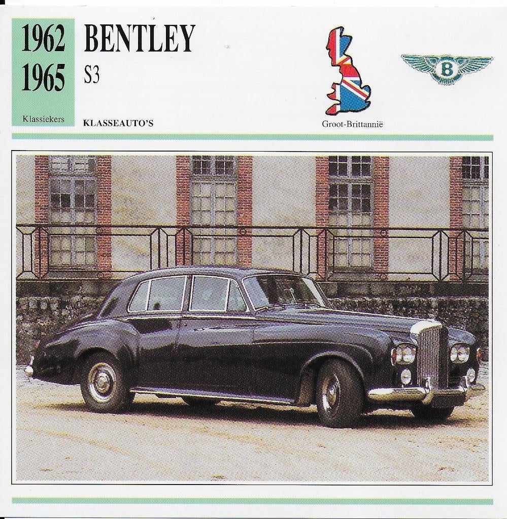 C139 autokaart bentley s3 ( 1962 - 1965 ), Ophalen of Verzenden, Zo goed als nieuw, Auto's
