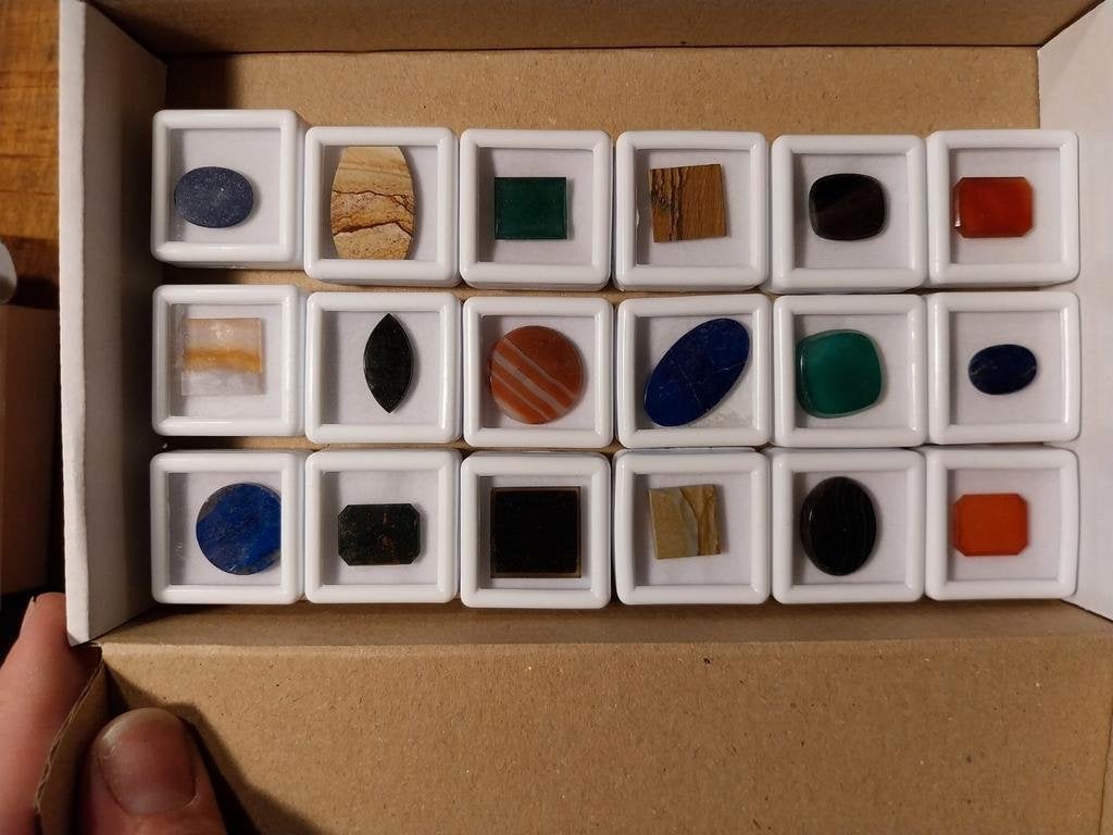 Mix lot verschillende zegelstenen jaspis onyx, Ophalen of Verzenden, Nieuw