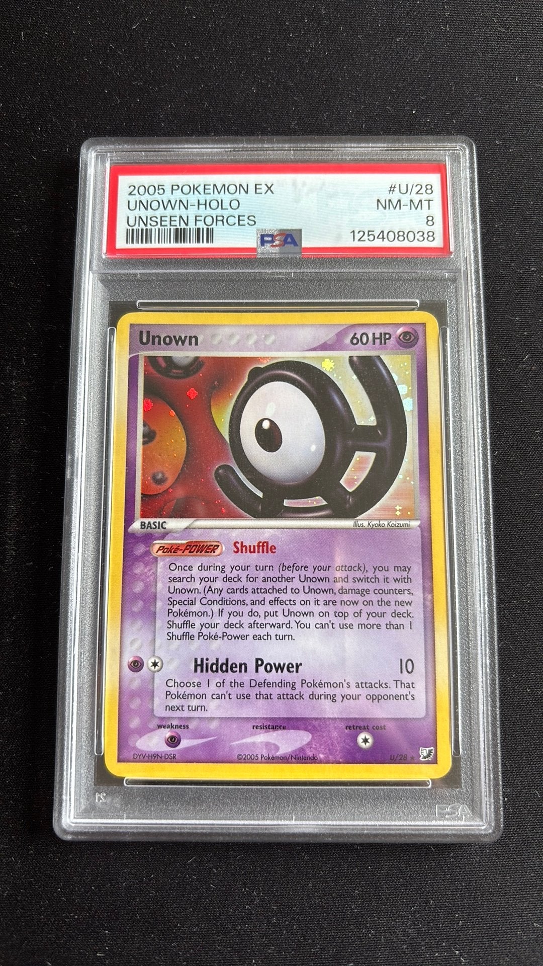 Unown [U] (UF U-28) - PSA 8 - EX Unseen Forces, Ophalen of Verzenden, Zo goed als nieuw