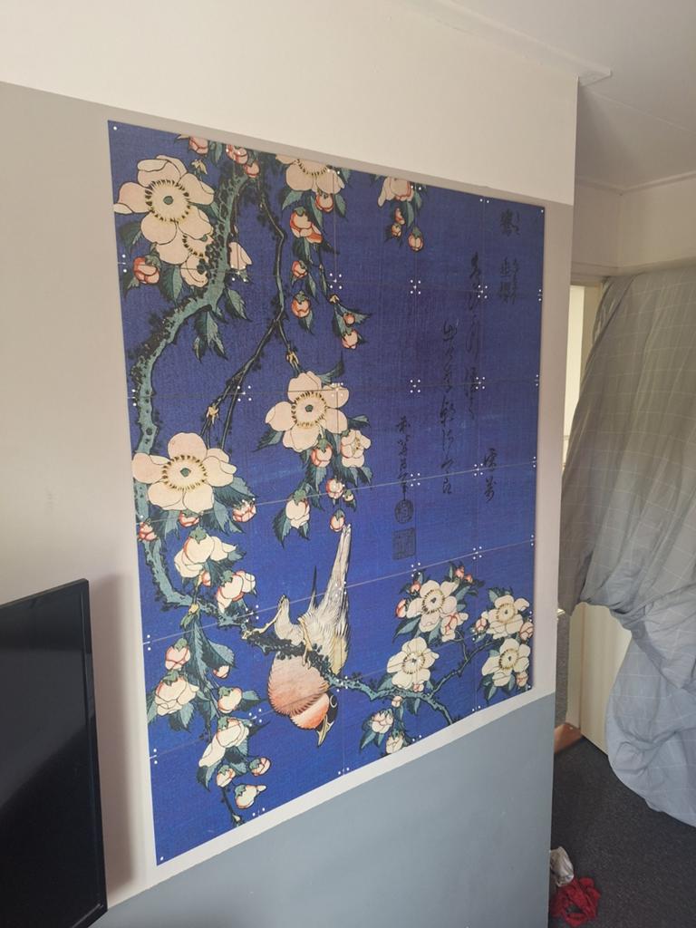 Wanddecoratie IXXI Japanse stijl met vogel en bloesem, Huis en Inrichting, Woonaccessoires | Wanddecoraties, Oosters, Hout, Ophalen of Verzenden