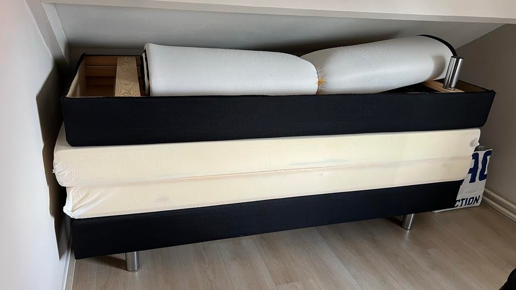 Boxspring bed 160x200 cm, Ophalen, Gebruikt, Zwart, Tweepersoons