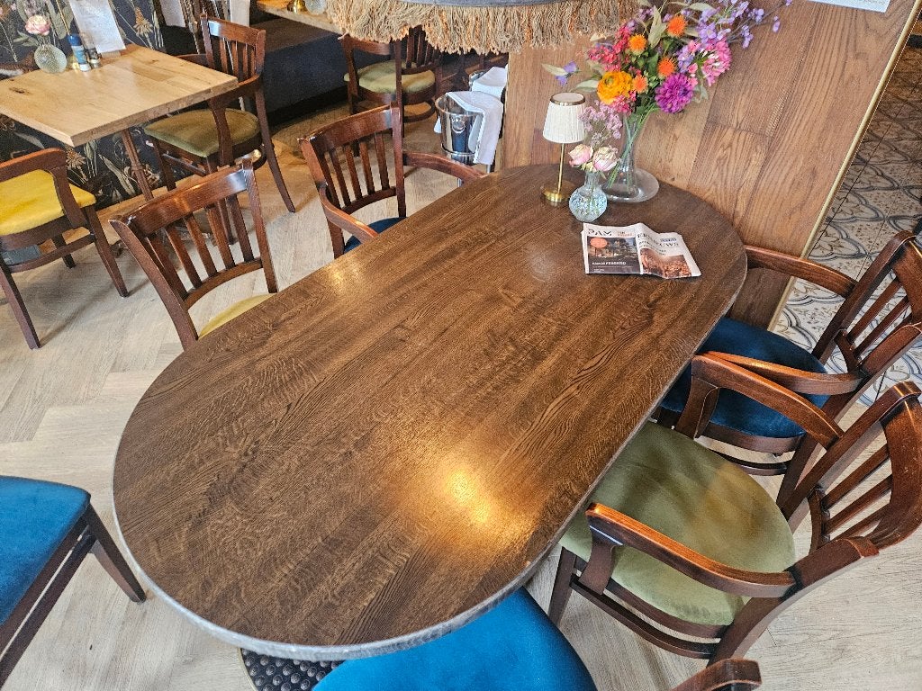 Restaurant of Café (stam) tafel (180x90), Zakelijke goederen, Ophalen, Gebruikt, Meubilair