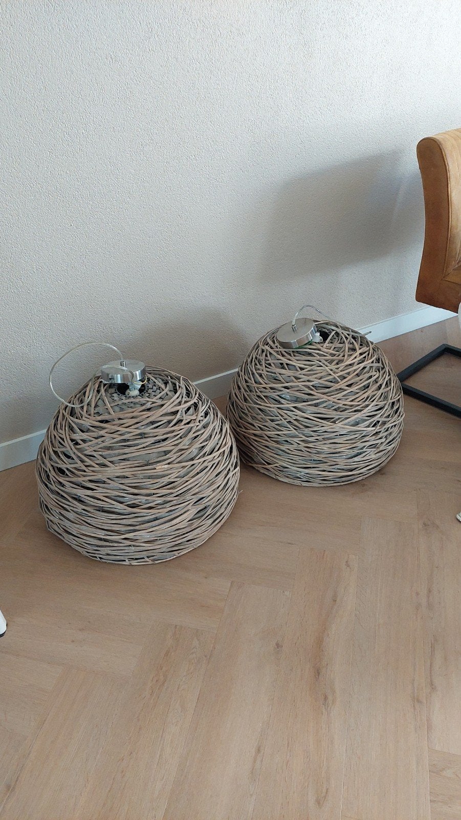 Supermooie rotan/rieten lampenkappen, Huis en Inrichting, Lampen | Hanglampen, Ophalen