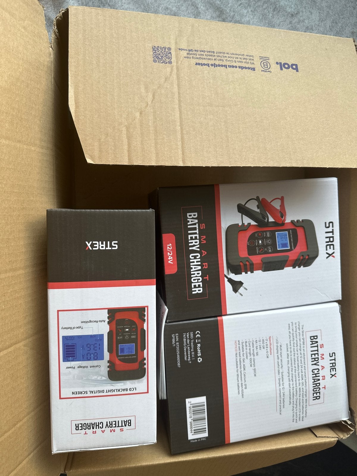 Strex Acculader - 12/24V 4/6/8A - Reparatiemodus, Ophalen, Nieuw, Universele onderdelen
