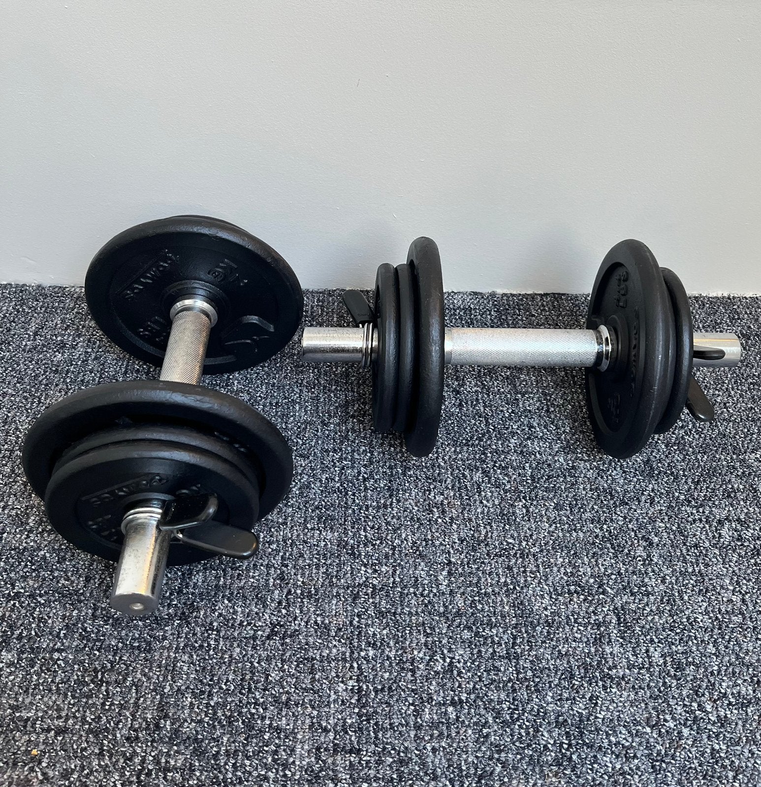 Gietijzeren dumbells., Ophalen, Zo goed als nieuw, Dumbbell