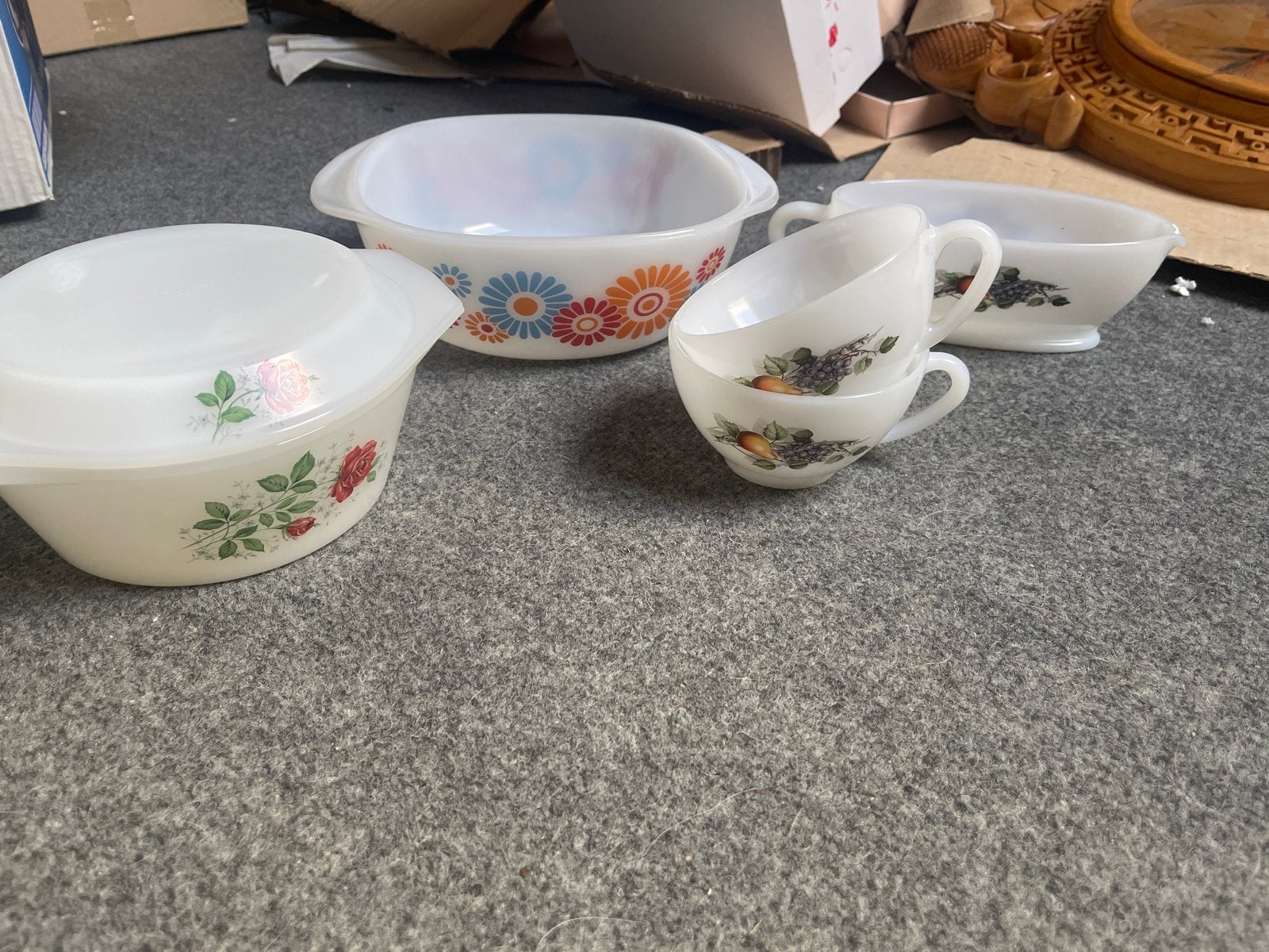 Vintage Pyrex Servies Set - Schalen en Kopjes, Ophalen of Verzenden
