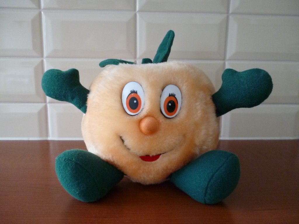 Leuke pluche oranje Pompoen - hoogte 15 cm, Kinderen en Baby's, Speelgoed | Knuffels en Pluche, Oranje, Overige merken, Overige karakters