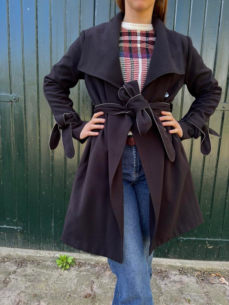 Karl Lagerfeld Trenchcoat/jas XS, Ophalen of Verzenden, Zo goed als nieuw, Maat 34 (XS) of kleiner, Zwart