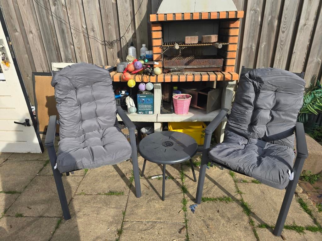2 Grijze Tuinstoelkussens voor Verstelbare Stoelen, Ophalen, Zo goed als nieuw, Overige materialen, Verstelbaar