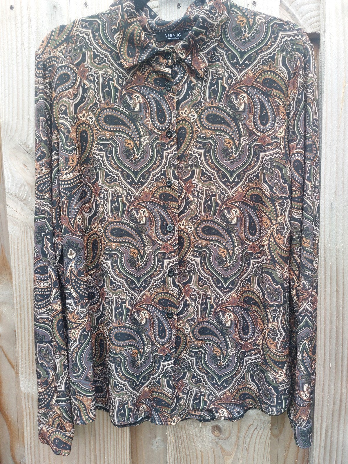 Bewerkte blouse Vera Jo Amsterdam maat L/40, Ophalen of Verzenden