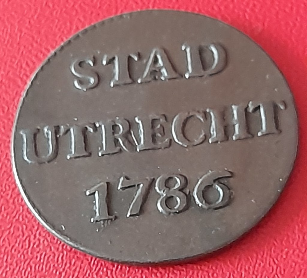 duit Utrecht 1786 prachtige duit, Ophalen of Verzenden, Vóór koninkrijk, Overige waardes, Losse munt
