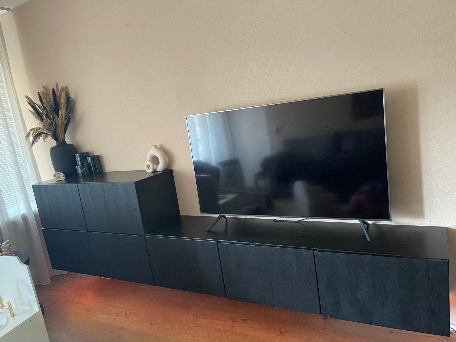 IKEA Besta TV meubel en kast met timmerviken deuren, Ophalen, Gebruikt, 200 cm of meer, Minder dan 100 cm