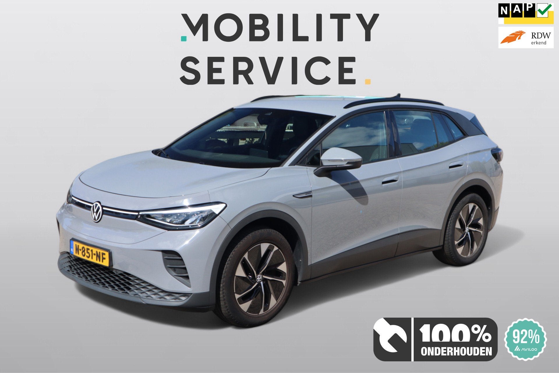 Volkswagen ID.4 Pro 77 kWh SOH92% CarPlay Clima 100% onderho, Achterwielaandrijving, Gebruikt, 520 km, 2020 kg