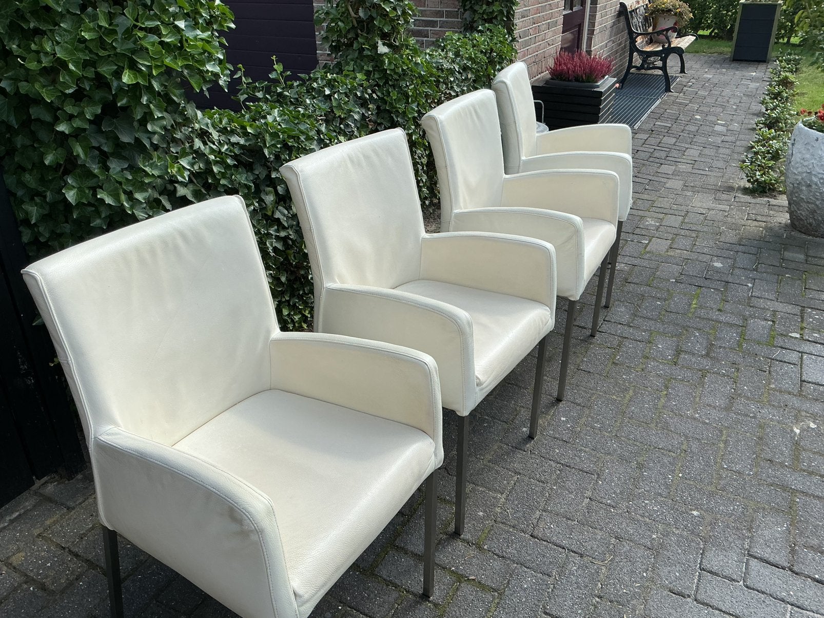 4 eetkamerstoelen, Gebruikt, Ophalen of Verzenden, Stoel, Overige materialen