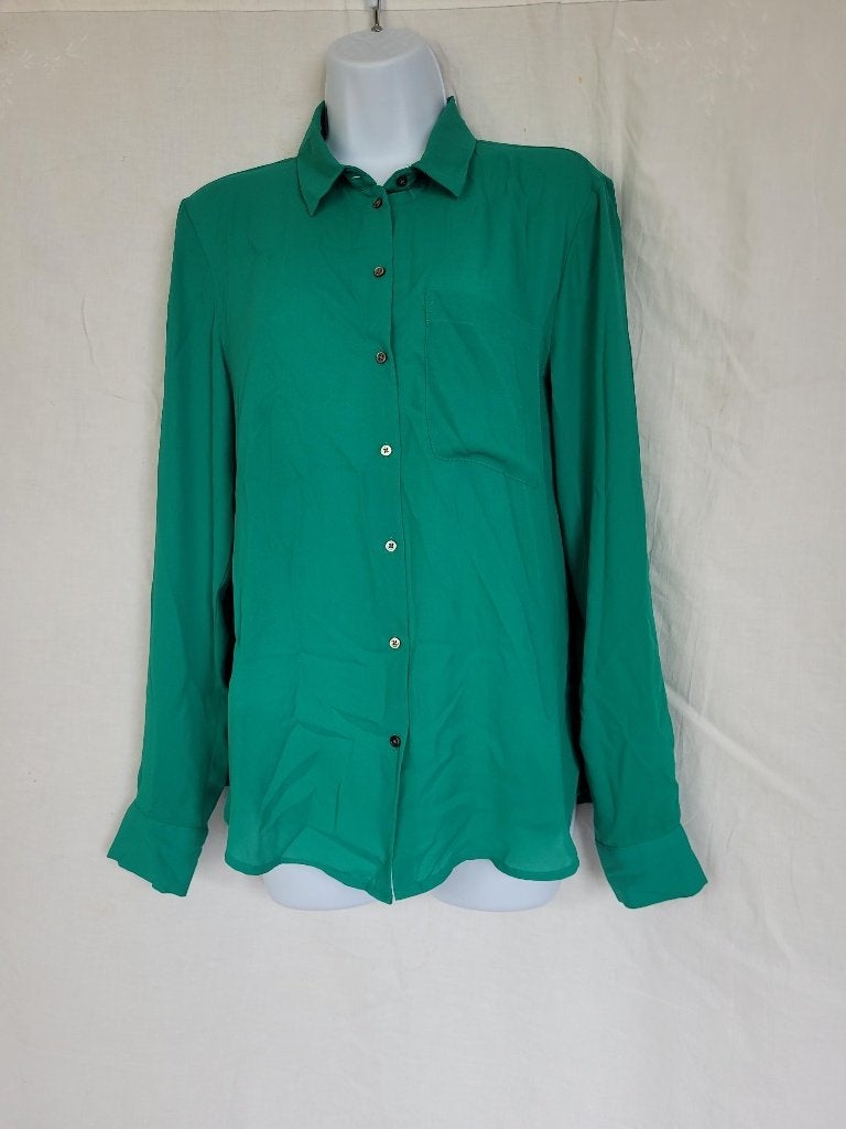 Mooie groene blouse mt 38 merk H&M, Maat 38/40 (M), ., Ophalen of Verzenden, Zo goed als nieuw