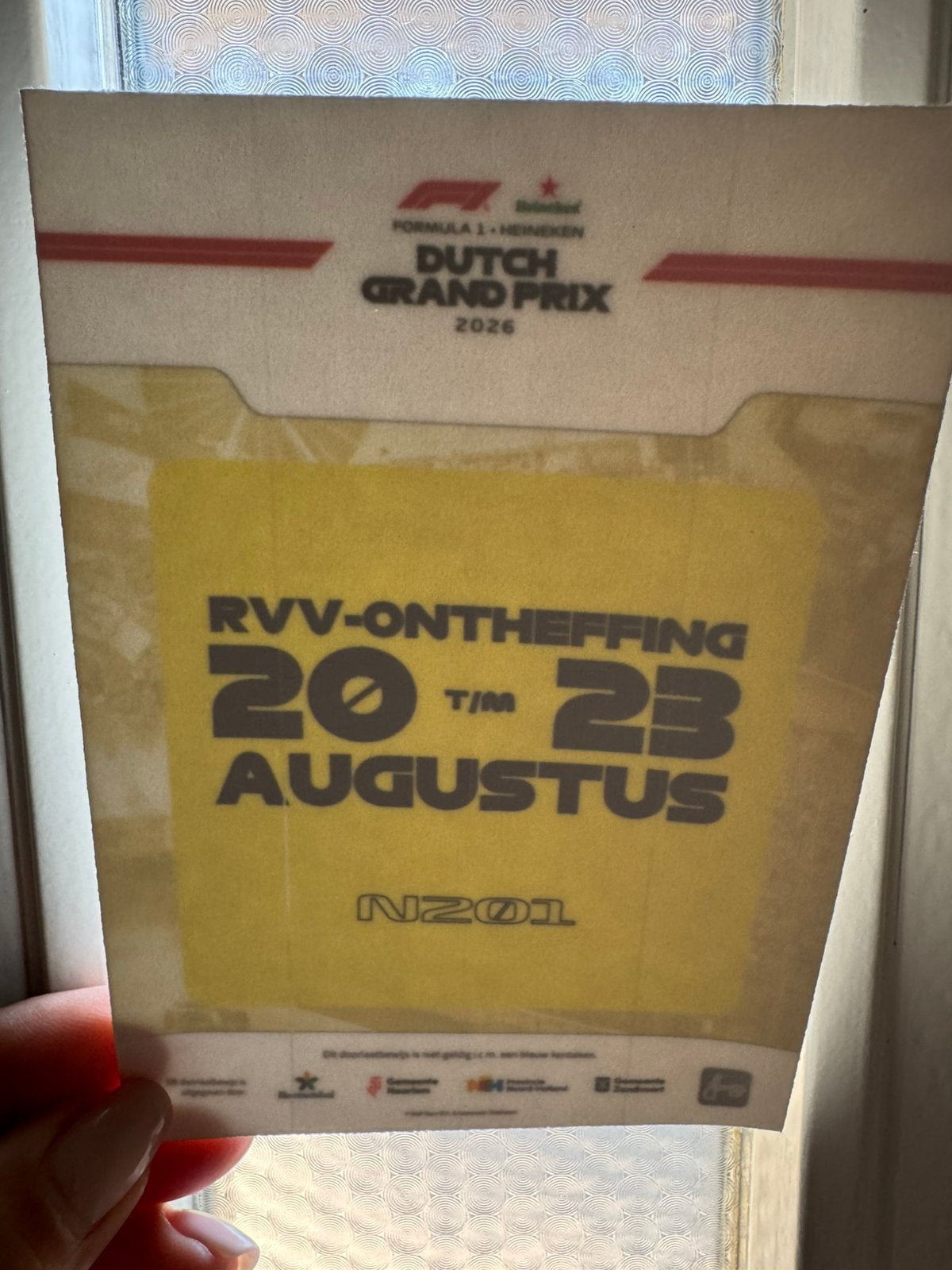 F1 Dutch GP doorlaatbewijs inclusief parkeerplaats, Eén persoon, Meerdaags