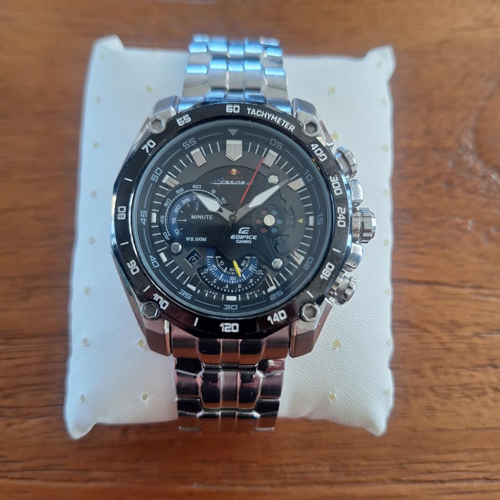 Casio Edifice Red Bull Racing Horloge, Gebruikt, Staal, Polshorloge, Ophalen of Verzenden