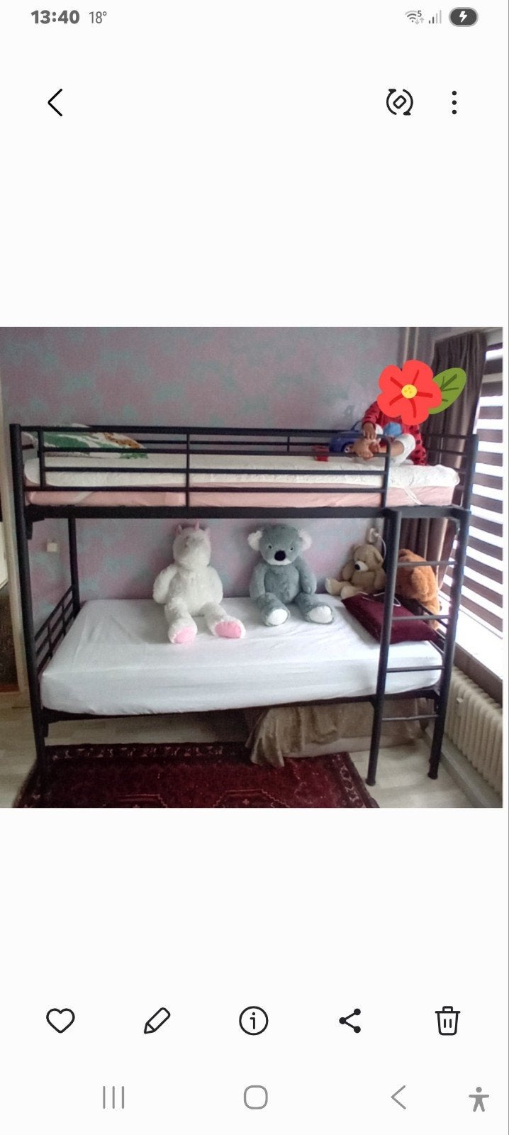 IKEA metalen stapelbed - stevig euimtebesparend, Ophalen, Gebruikt, 90 cm, 160 tot 180 cm