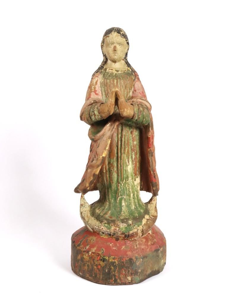 Santos Madonna Beeld, 18de eeuw, Antiek en Kunst, Antiek | Religie, Ophalen of Verzenden