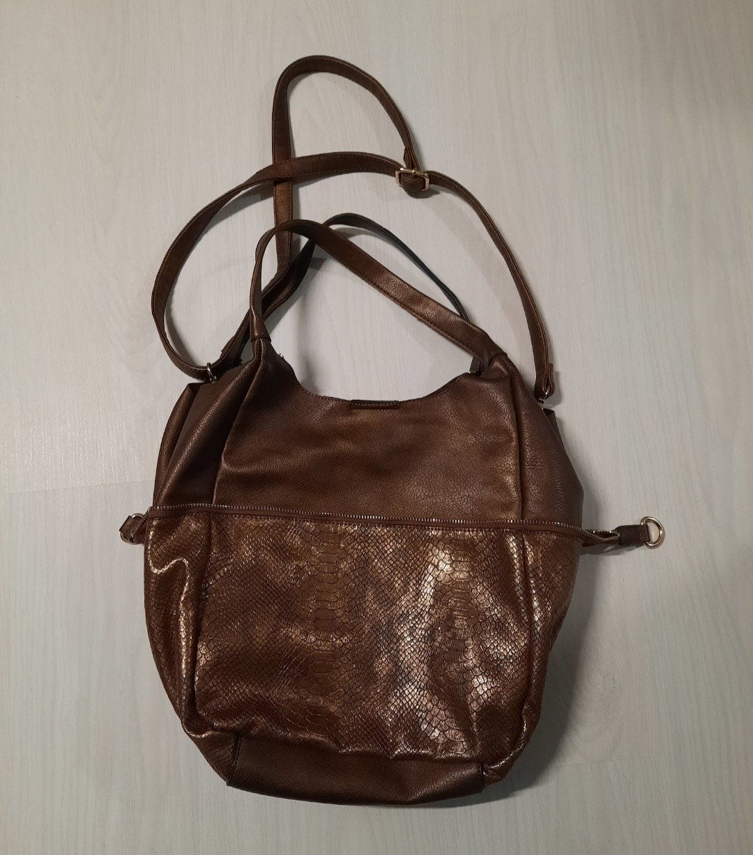 Bronskleurige tas, Ophalen of Verzenden, Gebruikt, Bruin, Handtas