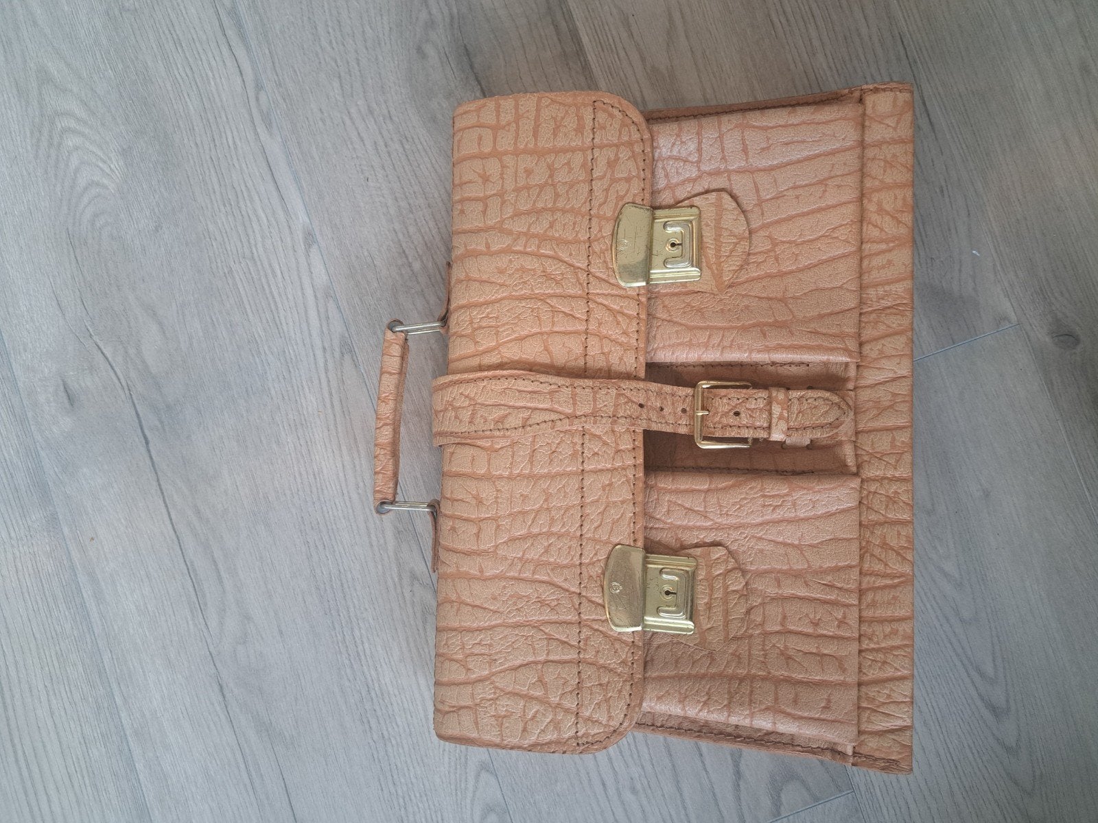 Ouderwetse schooltas beige, Ophalen of Verzenden