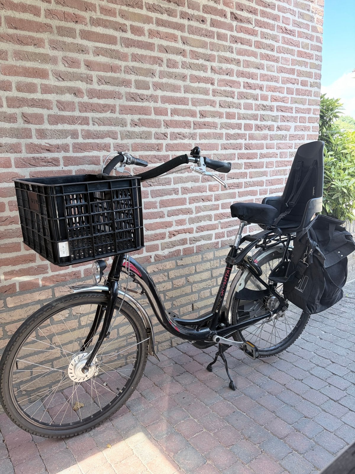 Sparta Amazone Trendy moederfiets met Bobike achterzitje, Ophalen, Mandje, Sparta, Gebruikt