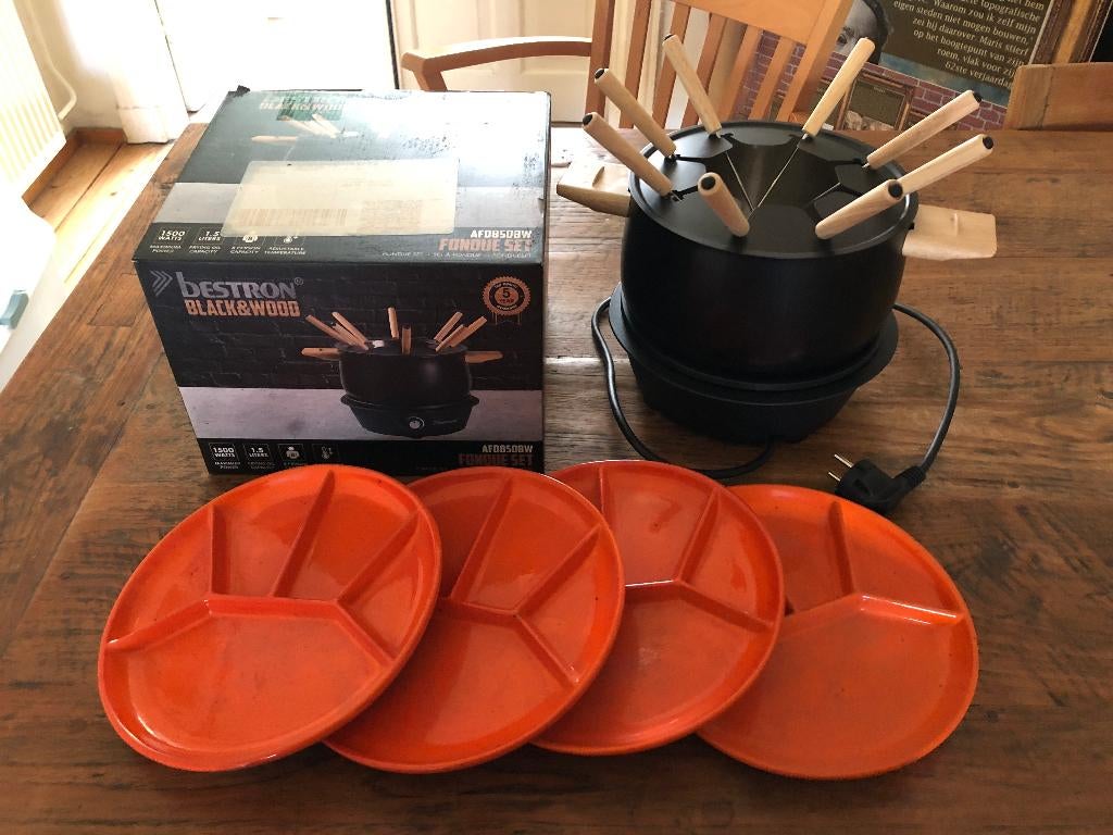 Bestron Black&White fondueset, Ophalen of Verzenden, Zo goed als nieuw, Elektrisch, Fondueset
