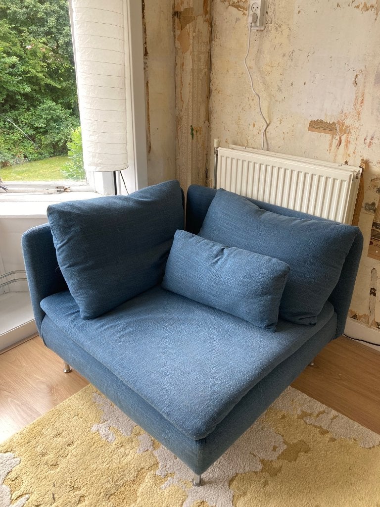 ZGAN IKEA Söderhamn hoekelement Fridtuna donker grijsblauw, Ophalen, Eenpersoons, 75 tot 100 cm, Zo goed als nieuw