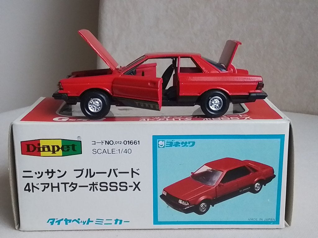 Nissan Bluebird SSS Turbo Coupe Diapet Yonezawa toys japan, Hobby en Vrije tijd, Modelauto's | 1:43, Ophalen of Verzenden, Zo goed als nieuw