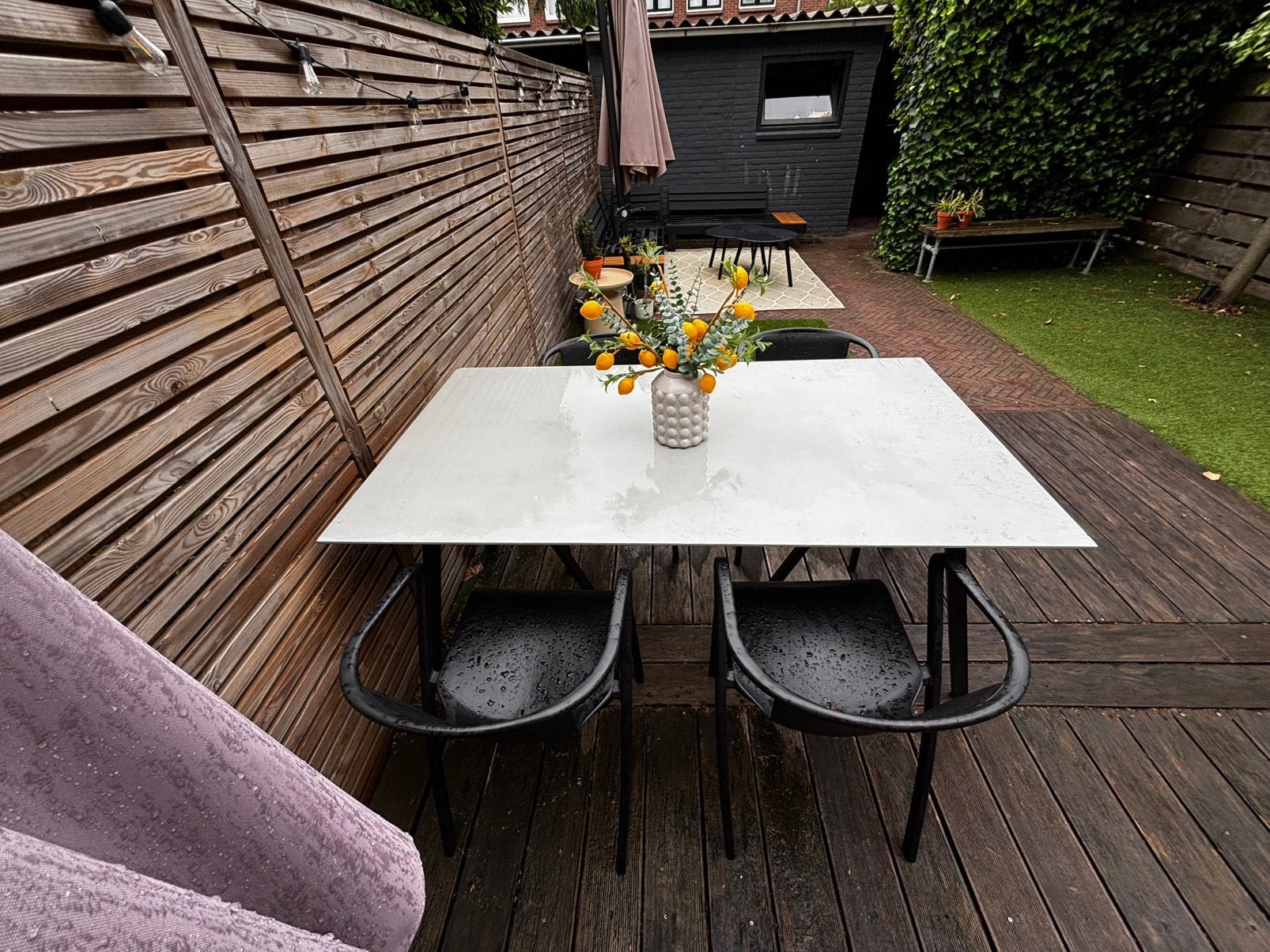 Strakke moderne tuintafel 160x90 cm, Tuin en Terras, Tuinsets en Loungesets, Ophalen, Gebruikt, Eettafel, 6 zitplaatsen