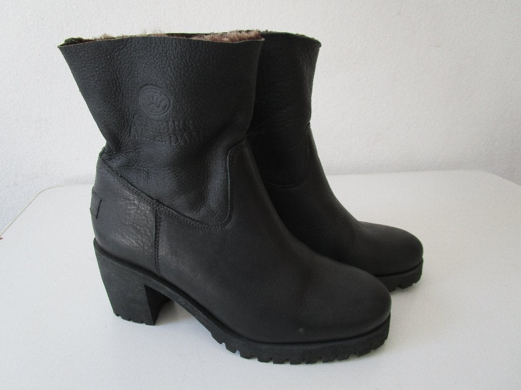 Enkellaarzen Shabbies Amsterdam, bontgevoerd, maat 37, Kleding | Dames, Zwart, Lage of Enkellaarzen, Ophalen of Verzenden, Gedragen