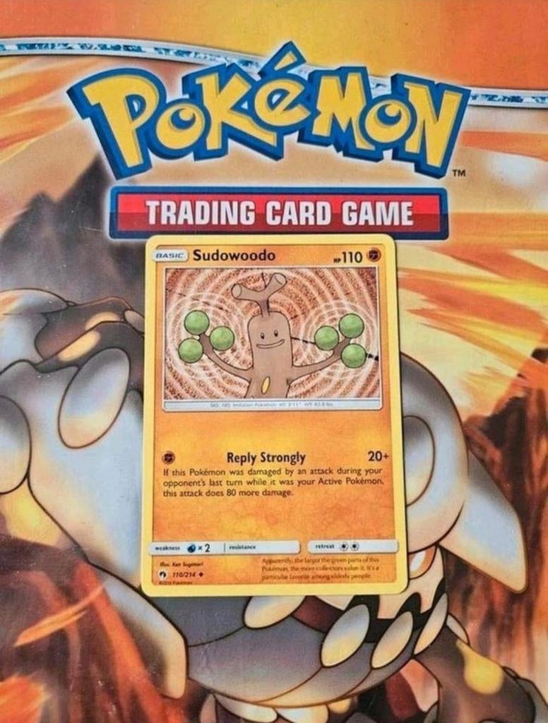 Sudowoodo 110/214 Sun&Moon Lost thunder pokemon kaart nm, Ophalen of Verzenden, Zo goed als nieuw, Losse kaart