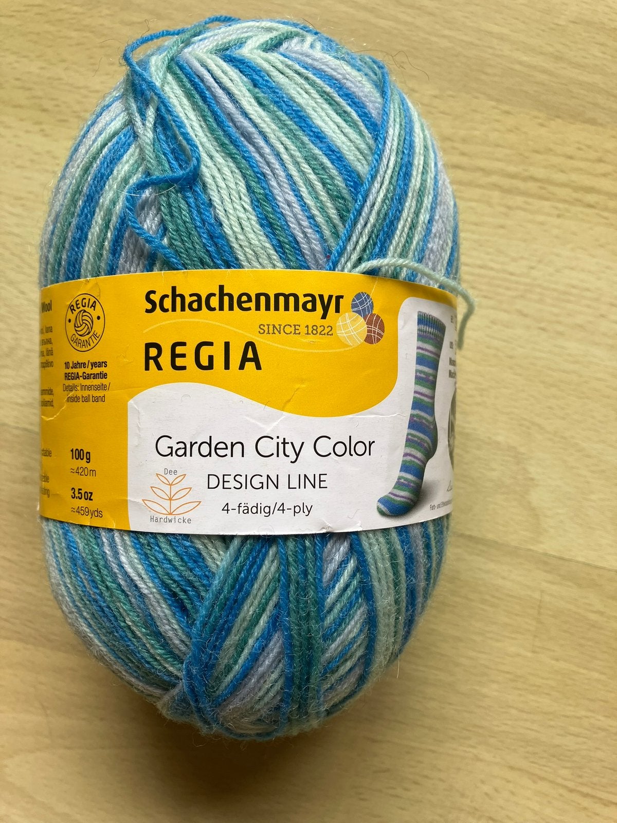 Schachenmayr blauw gemêleerde sokkenwol 100 gram nieuw, Hobby en Vrije tijd, Breien en Haken, Ophalen of Verzenden, Nieuw, Breien
