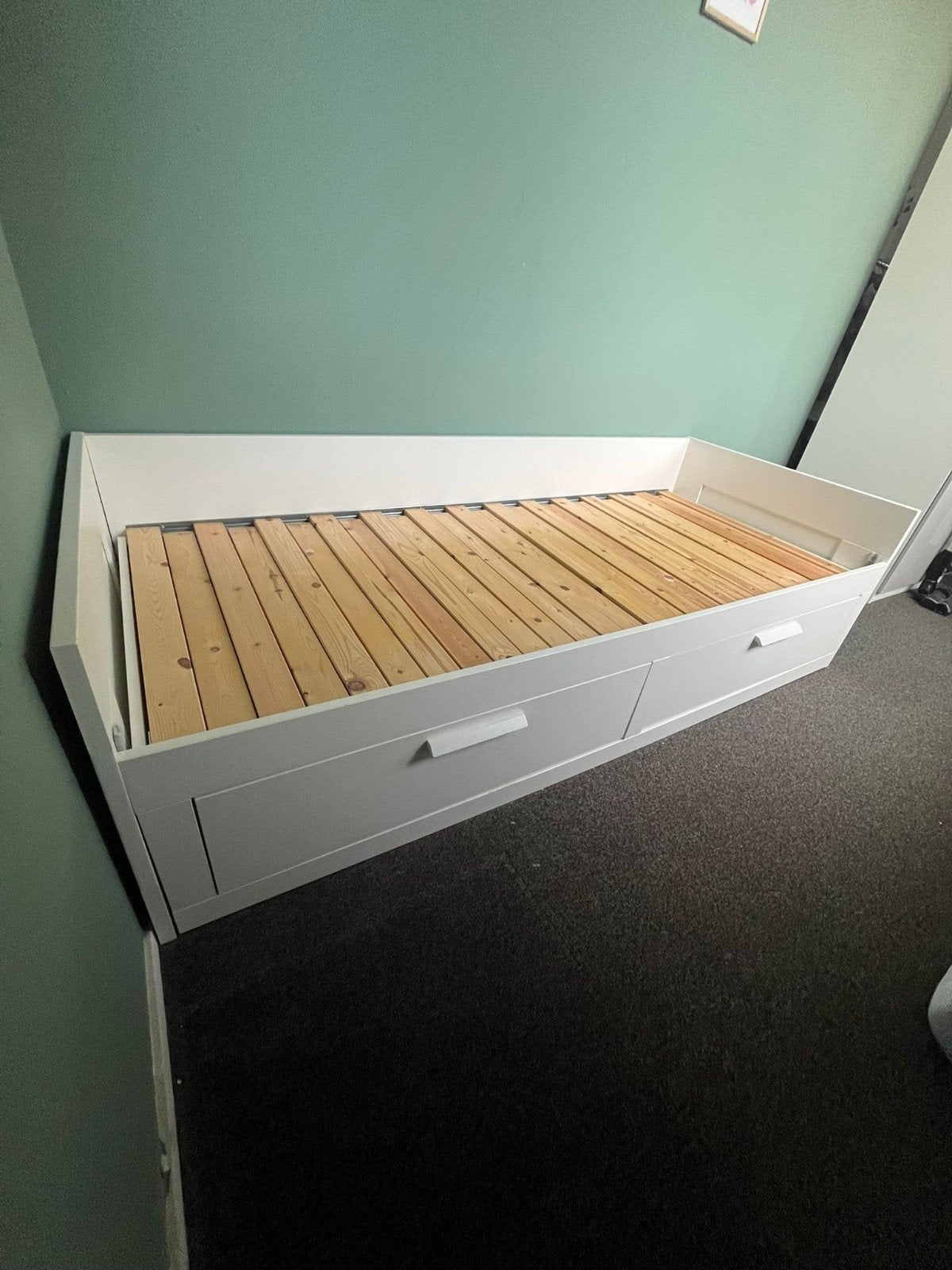 IKEA brimnes uitschuifbaar bed met lades, Ophalen, Wit, 80 cm, 200 cm