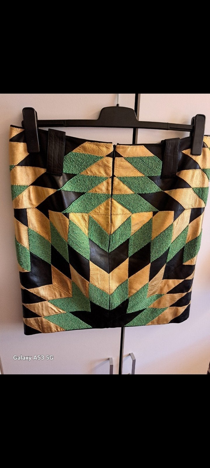 Chloé Leren Rok met Geometrisch Patroon - Maat 44, Kleding | Dames, Rokken, Meerkleurig, Ophalen of Verzenden, Zo goed als nieuw