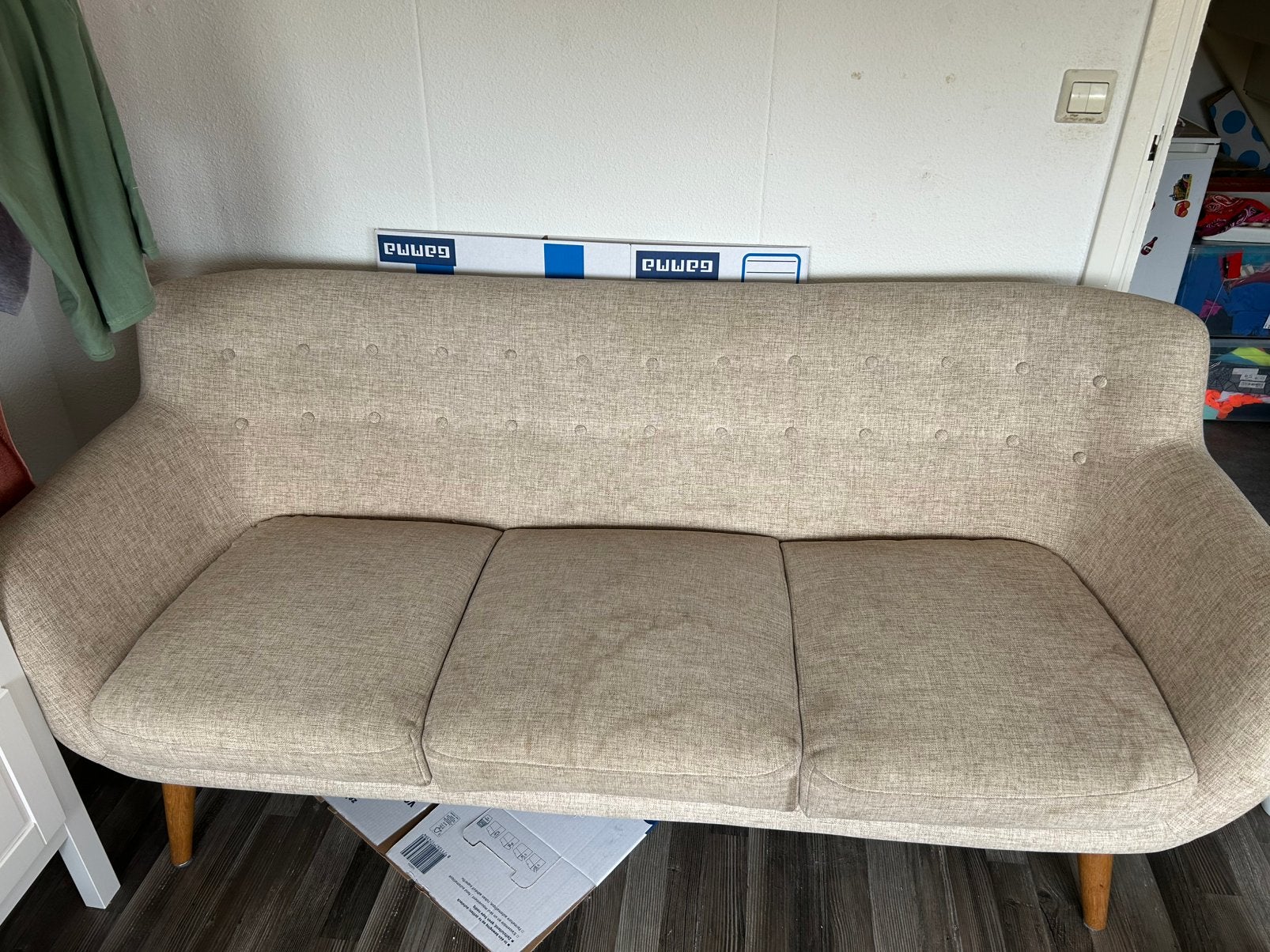 Driezits bank, Gebruikt, 150 tot 200 cm, Driepersoons, 75 tot 100 cm