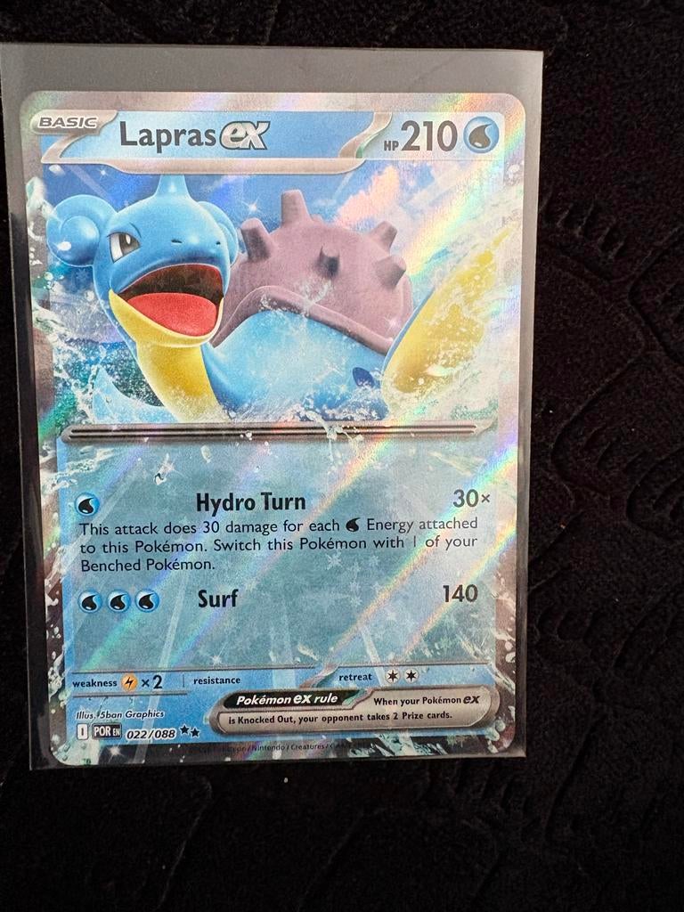Lapras ex 022/088 Pokémon kaart, Ophalen, Zo goed als nieuw, Losse kaart, Foil