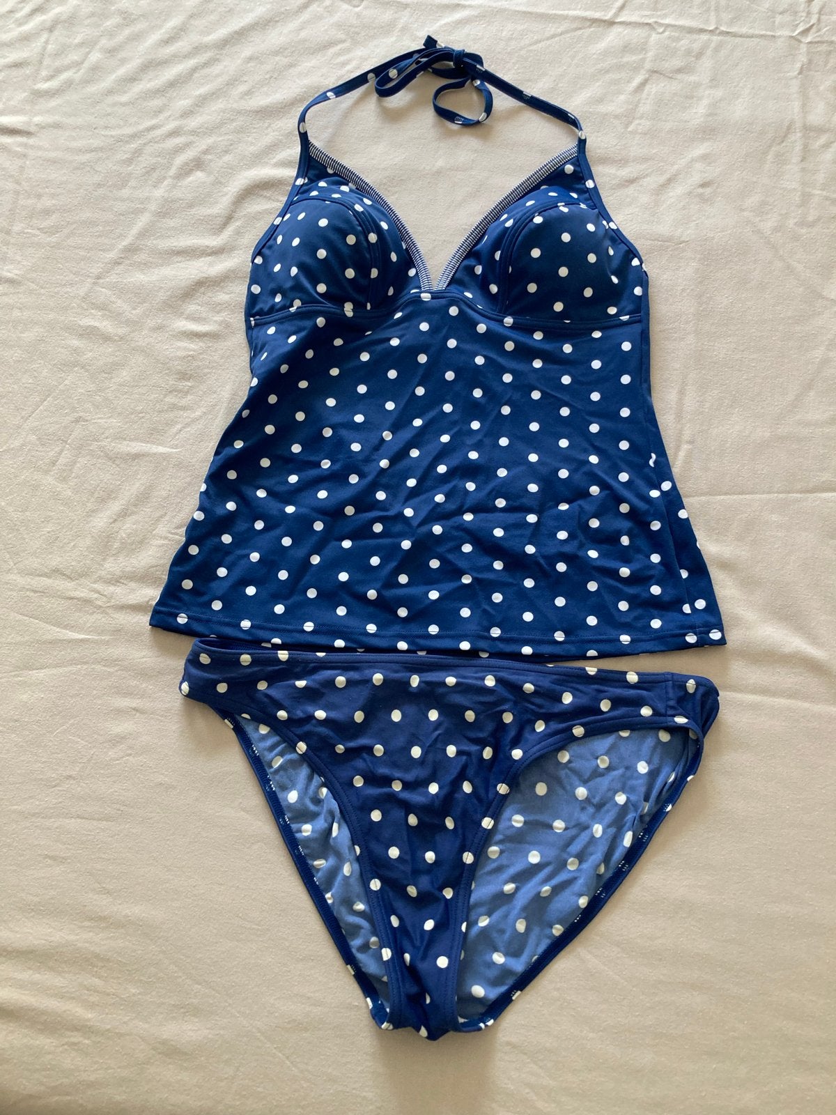 Nieuw Esprit Tankini Maat 40 - Blauw met Witte Stippen, Ophalen of Verzenden, Gedragen, Blauw, Bikini