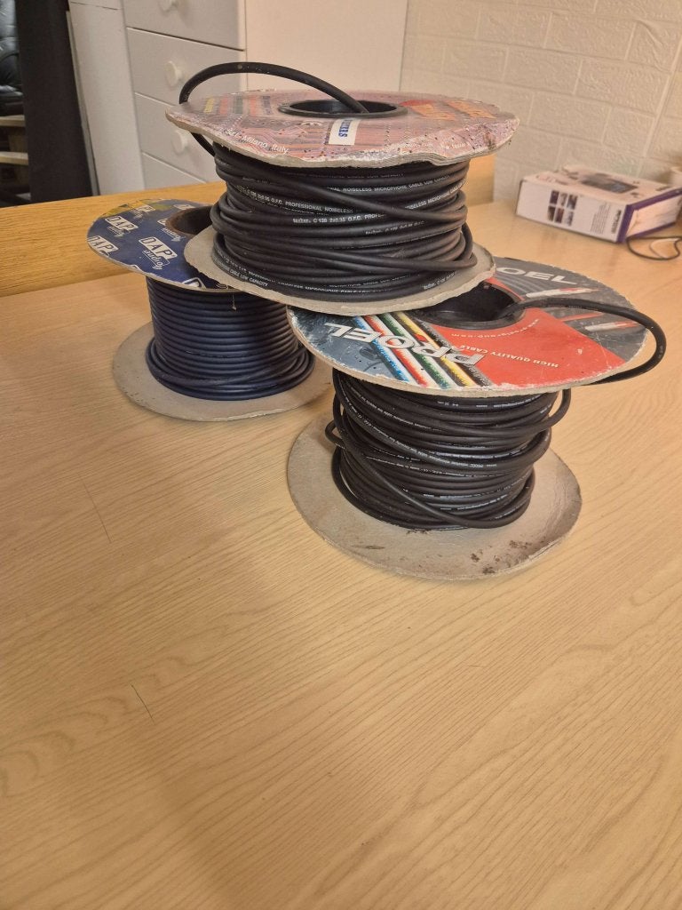 2x rol xlr en 1x speaker kabel (restant nieuwe kabel), -, -, Overige typen, Ophalen of Verzenden